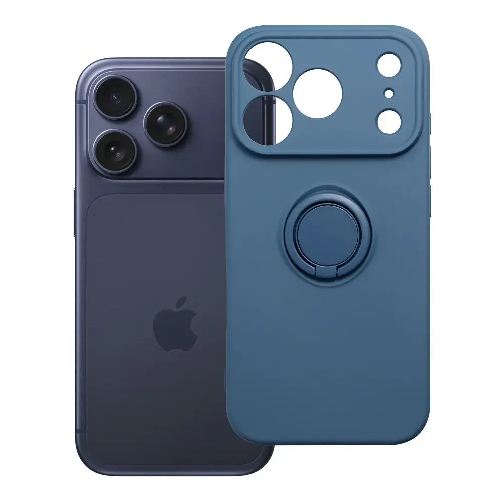 Silicone Ring phone case with stand for iPhone 17 Pro | iPhone 18 Pro blue
