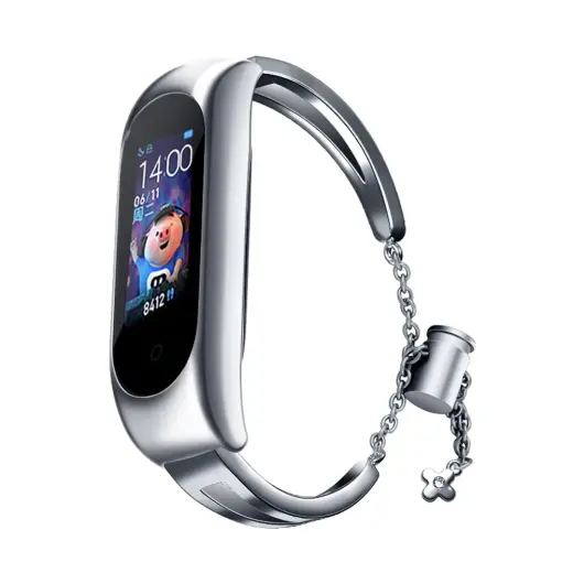 Fusion Accessories Metal Bracelet viedpulksteņa siksniņa priekš Xiaomi Mi Band 3/4/5/6 | nerūsējošs tērauds | sudraba krāsā