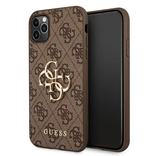 Guess GUHCN654GMGBR iPhone 11 Pro Max brązowy|brown hardcase 4G Big Metal Logo