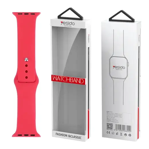 YESIDO WB44 SILICONE STRAP FOR iWATCH L 42/44/45 (97+140) #54 ROSE RED