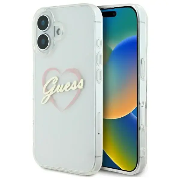 Guess GUHCP16MHCHGSPT iPhone 16 plus 6.7" przeźroczysty|transparent hardcase IML Heart