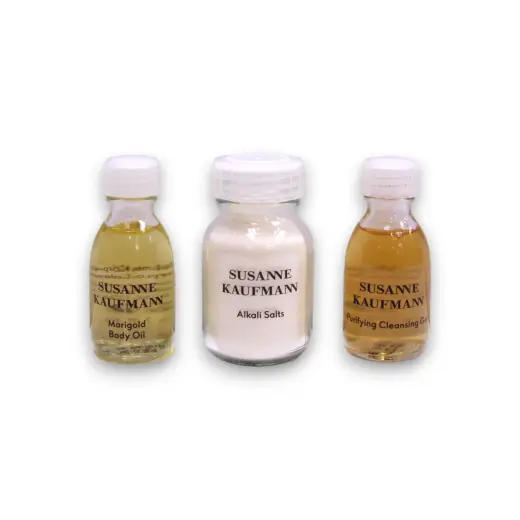 Susanne's Home Spa Collection Set Susanne Kaufmann: Face Cleansers, Paraben-Free, Purifying, Cleansing Gel, For Face, 30 ml + Body Lotions & Creams, Sulfates-Free, Nourishing, Body Butter, Day, 15 ml + Face Masks & Exfoliators, Enzyme, Exfoliating Cleanser, 15 ml + Face Masks & Exfoliators, Paraben-Free, Moisturizing, Night, Cream Mask, For Face, 15 ml + Body Oils, Marigold, Hydrating, Body Oil, 30 ml