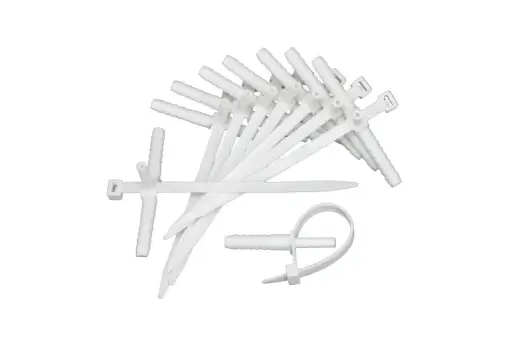 Cable mounting clips D 6mm 25gb white