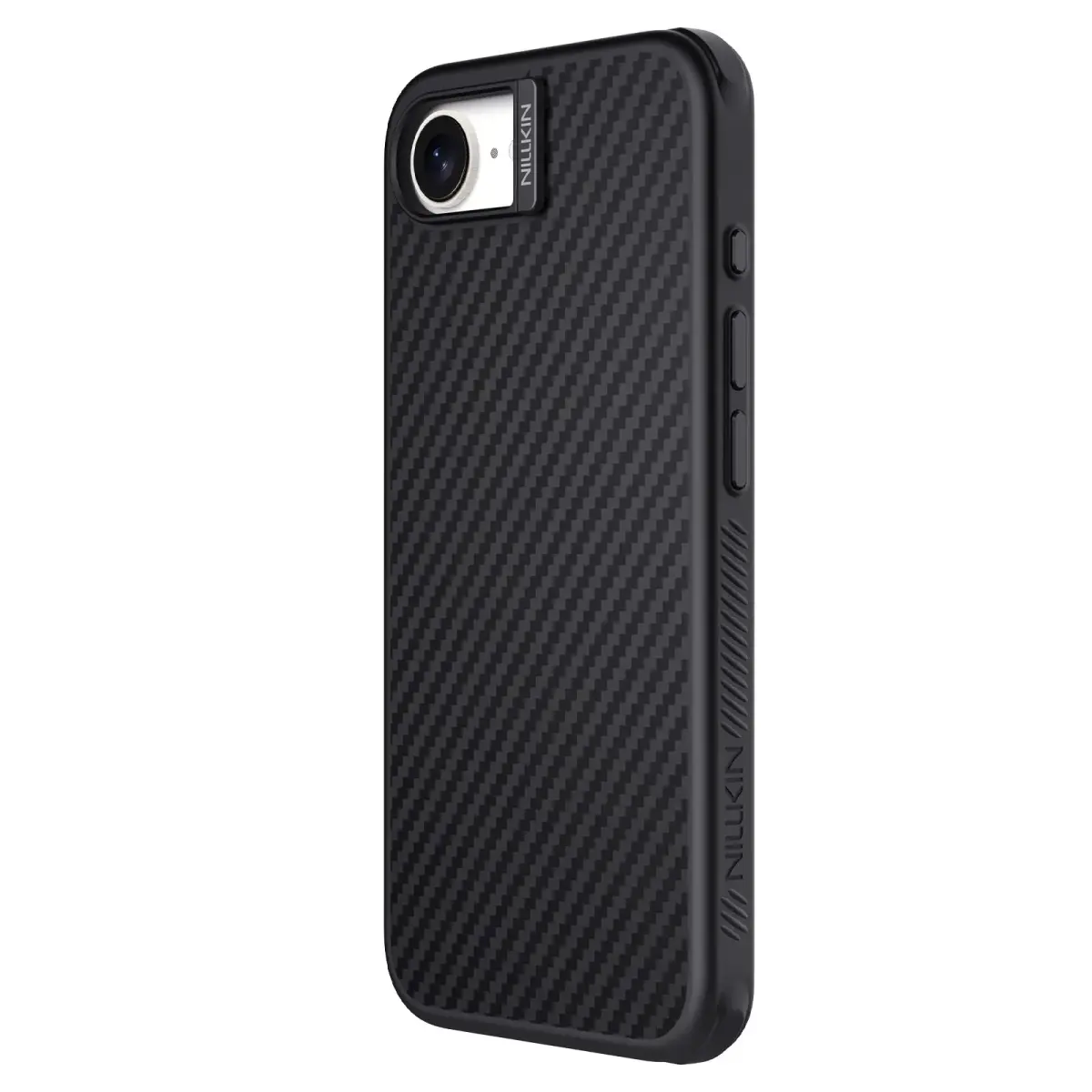 Nillkin Synthetic Fiber PRO telefono dėklas, skirtas iPhone 16, juodas
