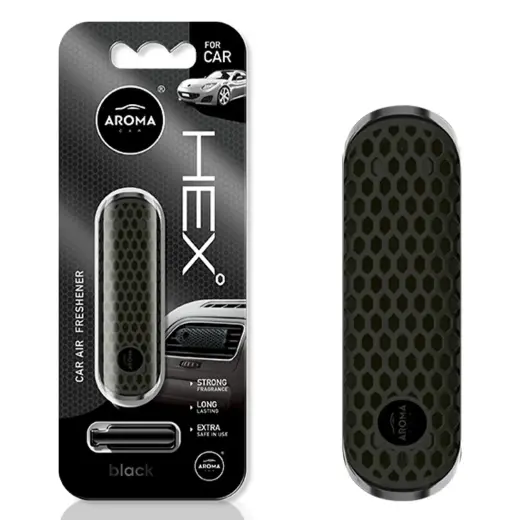 Car air freshener AROMA FANCY SHAPES POLYMER HEX Black