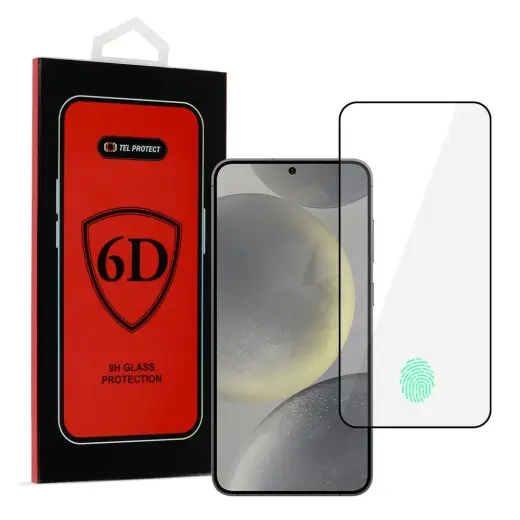 Tel Protect Full Glue 6D tempered glass for phone Galaxy S24+ (under-display fingerprint compatible)