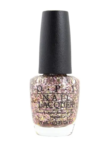 Opi, Nail Lacquer, Nail Polish, NL M80, Gaining Mole-mentum (Rose/Gold Glitter), 15 ml