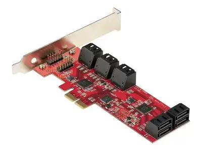 StarTech.com SATA PCIe Card, 10 Port PCIe SATA Expansion card, 6Gbps SATA Card, Low|Full Profile, Stacked SATA Connectors, ASM1062 Non-Raid SATA Controller Card | Adapter - PCI Express to SATA Converter - storage controller - SATA 6Gb|s - PCIe 2.0 x2