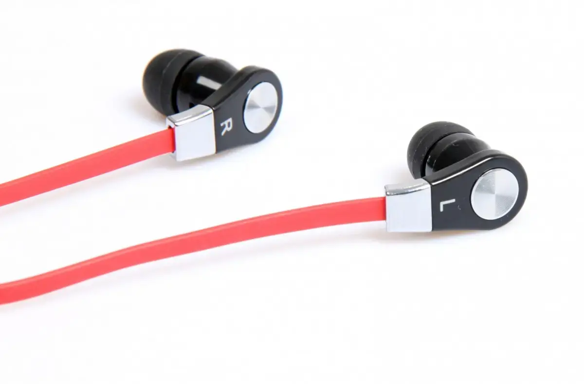 MAGICSOUND DS-2 - STEREO EARPHONES WITH MICROPHONE, BLACK-RED
