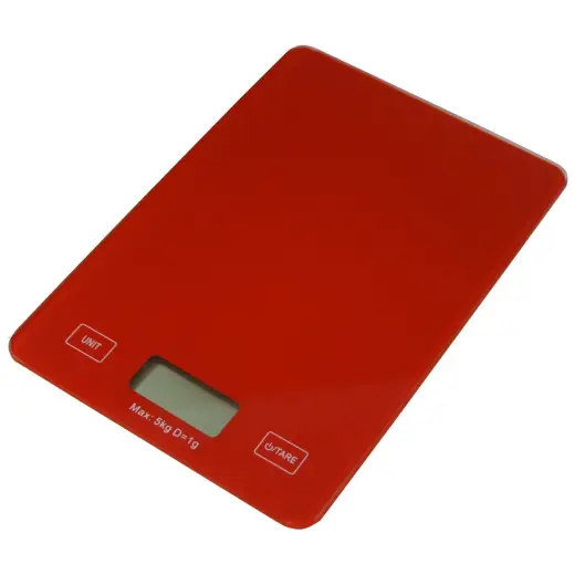 Svari virtuves digitālie 5kg sarkani