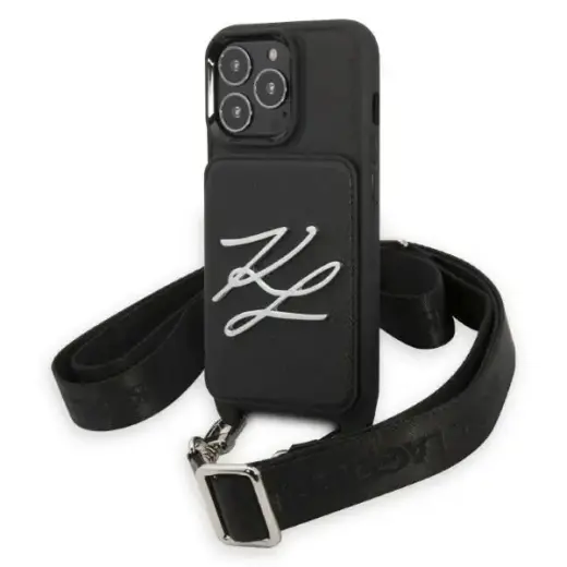 Karl Lagerfeld KLHCP13LSAKLCK iPhone 13 Pro | 13 6,1" hardcase czarny|black Saffiano Autograph