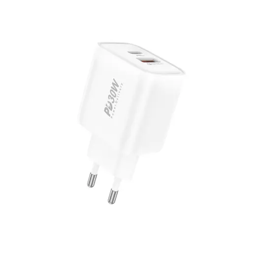 Foneng EU52 travel charger | 30W | QC3.0, PD | USB-A, USB-C | white