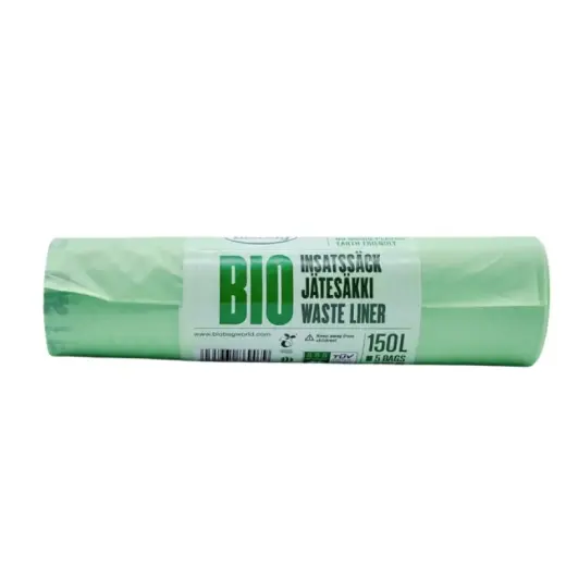 Atkritumu maisi kompostējami BioBag 125/150L (5 gab. rullī) 35mkr. 75x 115cm zaļi