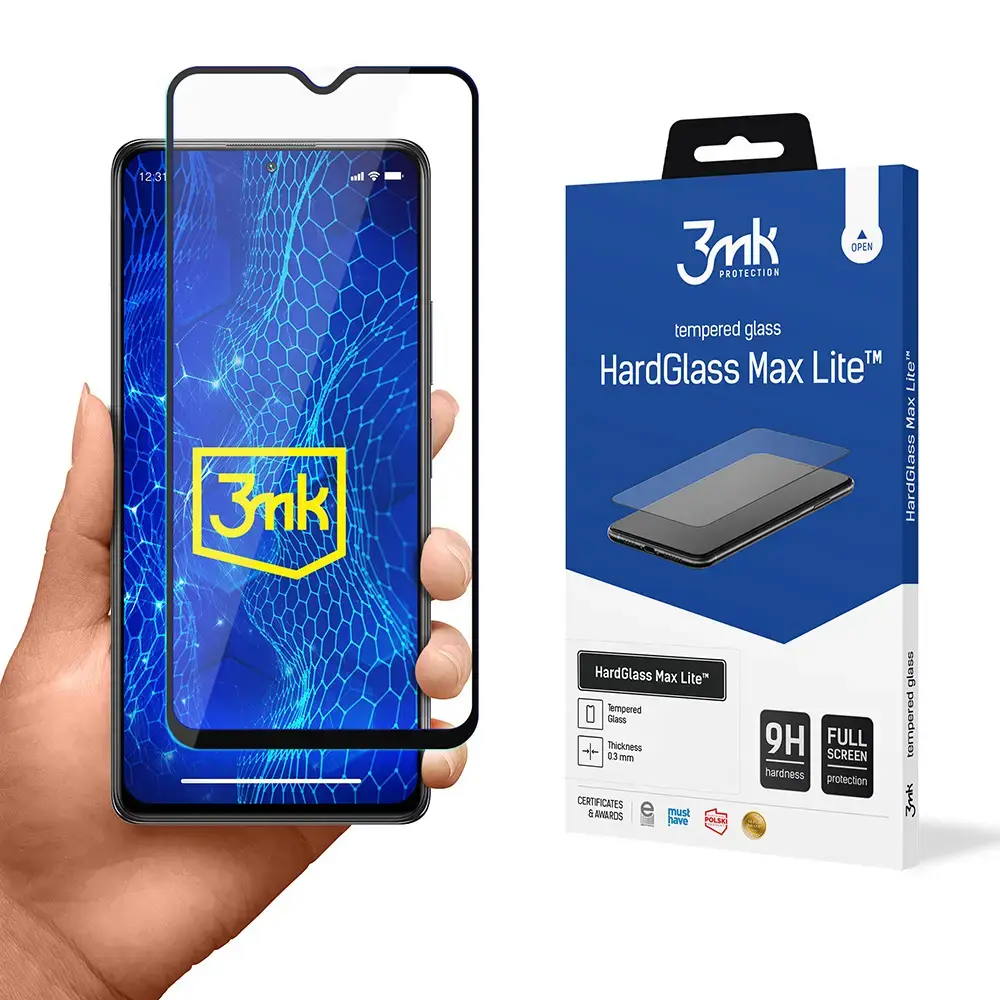 3mk HardGlass Max Lite™ karastatud klaas telefonile Xiaomi Redmi Note 10 Pro must