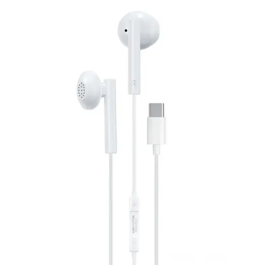 WK Design wired USB Type C earphones white (YA01 TypeC white)