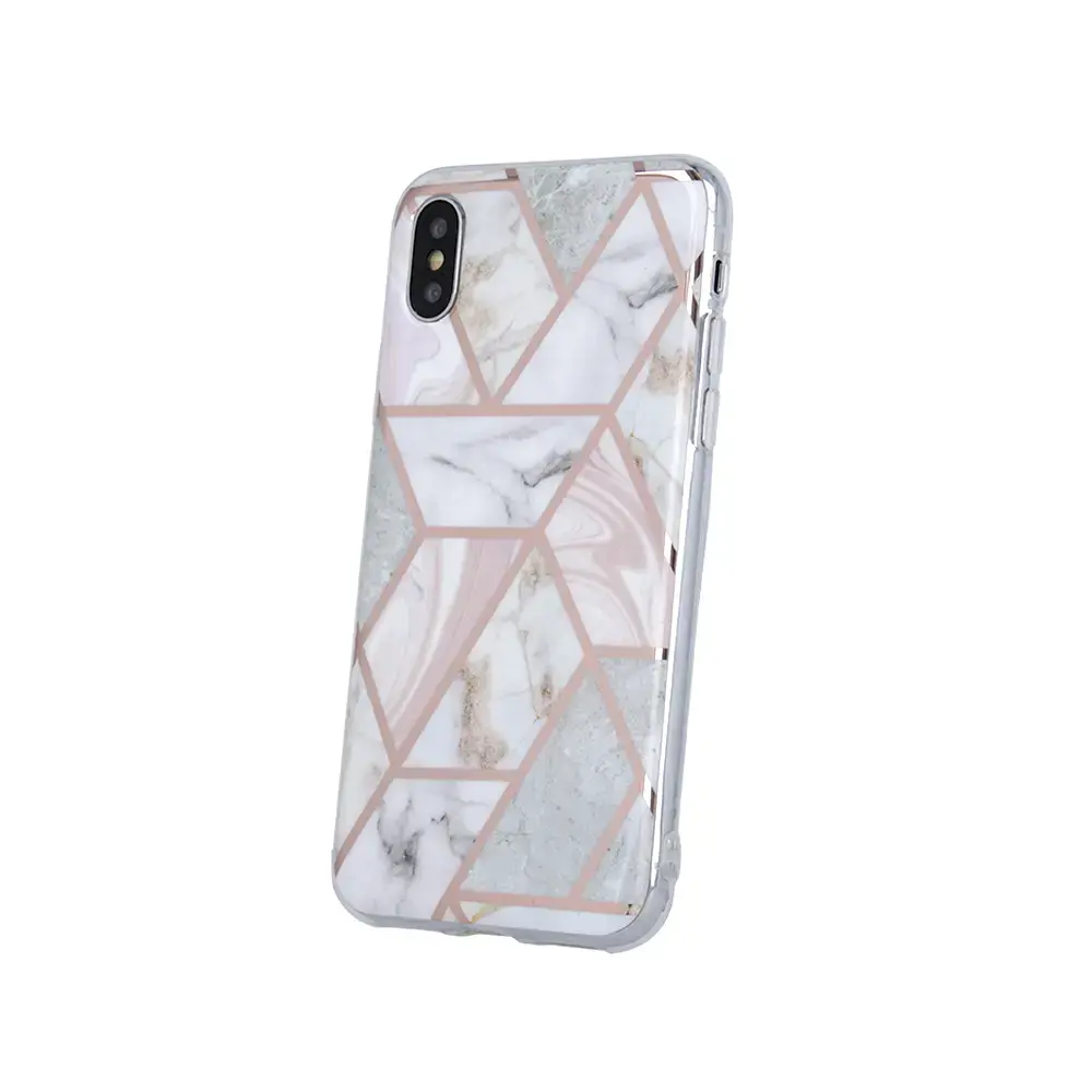 Fusion Geometric Marble silikona aizsargapvalks Apple iPhone 12 Pro Max rozā