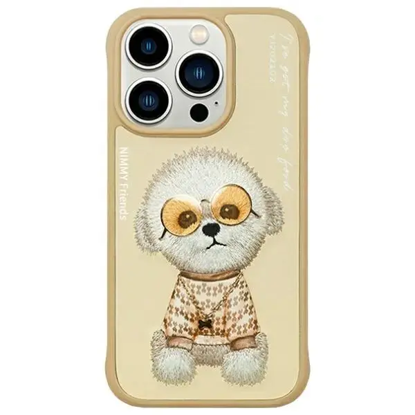 Nimmy etui iPhone 15 Pro Max 6.7" khaki   Glasses Cool Dog