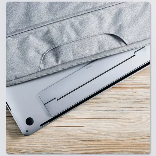 Baseus self-adhesive aluminum laptop stand MacBook ultra-thin foldable dark gray (SUZC-0G)