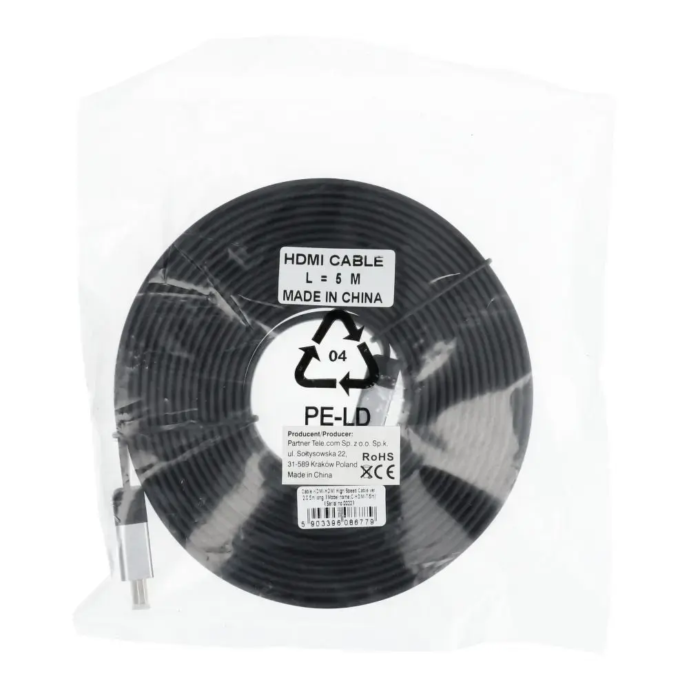 Cable HDMI to HDMI 4K 60Hz High Speed with Ethernet ver. 2.0 5 m black