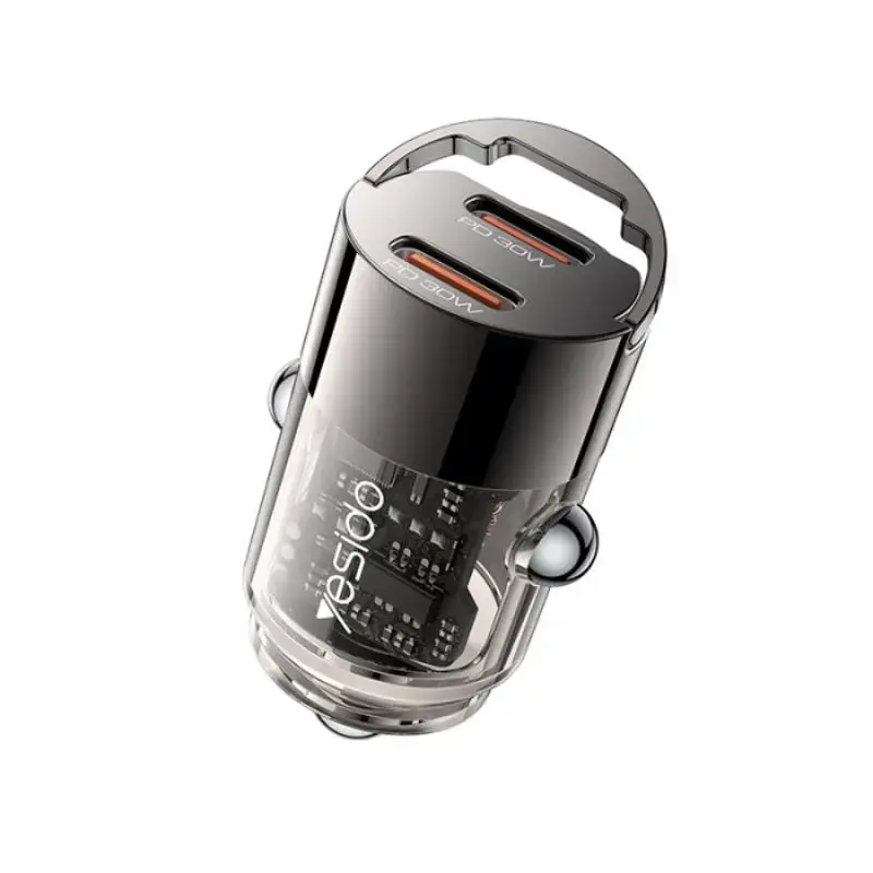 YESIDO CAR CHARGER Y69 PD 30W 2XUSB-C BLACK