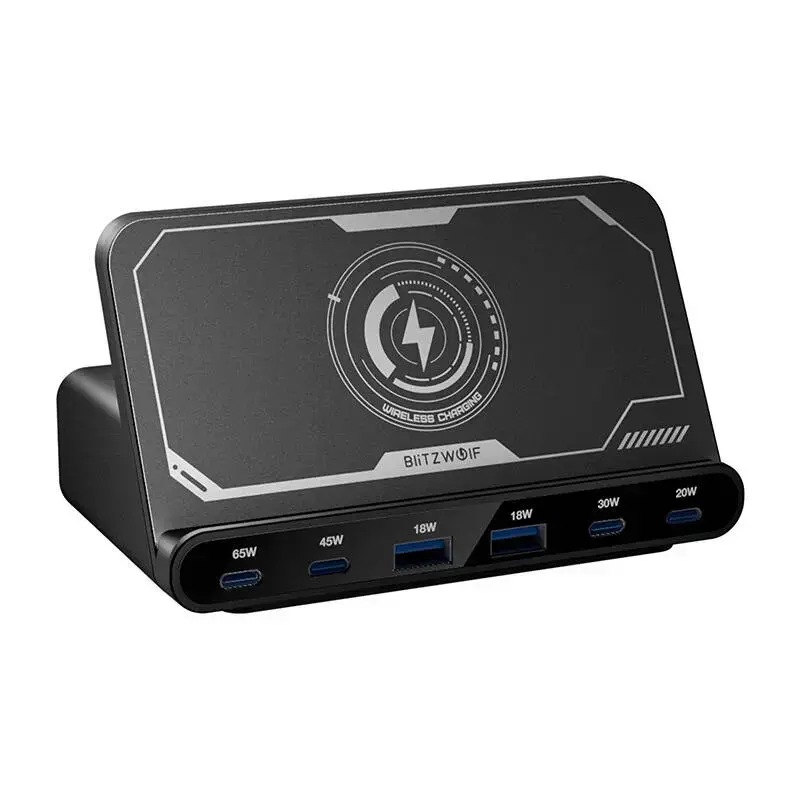 BlitzWolf BW-S27 1-in-1 bezvadu lādētājs | Qi | 15W | melns