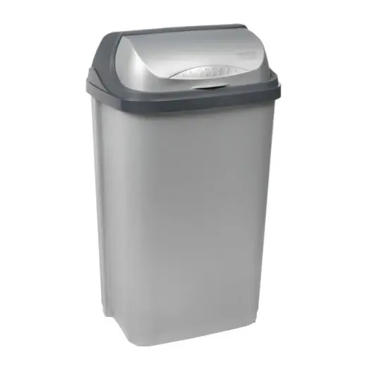 Atkritumu spainis ar rotējošu vāku 50L Rasmus 39x29,5x67,5cm gaiša sudraba krāsā