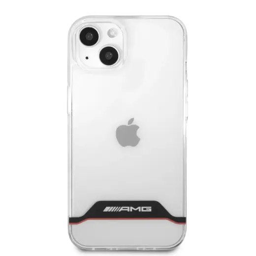 AMHCP13STCBR AMG PC|TPU Red Stripes Hard Case for iPhone 13 Mini Transparent