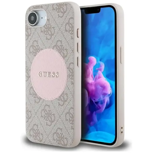 Case Guess 4G Circle Classic Logo        MagSafe for iPhone 16e pink
