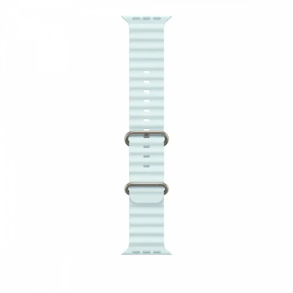 Ice Blue Ocean Band 49 mm - Natural Titanium Finish