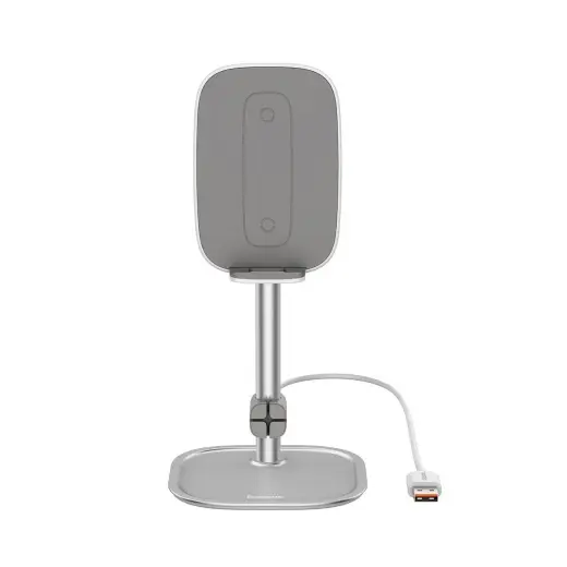 Baseus Literary Youth Desktop Bracket (Telescopic with Wireless Charging) - Silver