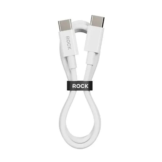 Rock P8 datu pārraides un uzlādes vads | USB-C uz USB-C | PD | 60W | 1m | balts