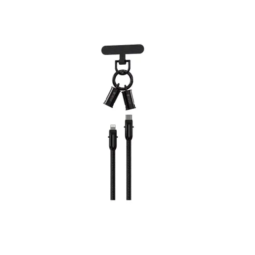 Devia lanyard 2-in-1 провод для передачи данных и зарядки | USB-C на Lightning | 27W | 0.3m | чёрный