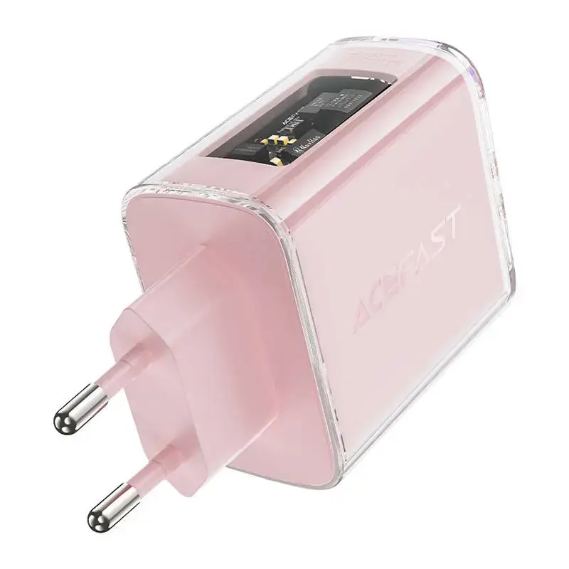 Acefast A45 tīkla lādētājs | 65W | PD | USB-C, USB-A | rozā