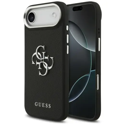 Guess Grained Big 4G Classic Logo phone case for iPhone 17 Air black
