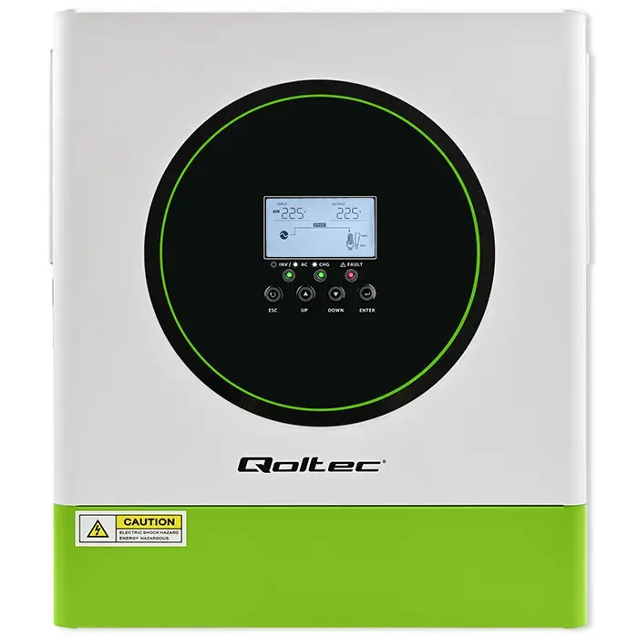 Qoltec Hybrid Solar Inverter Off-Grid 3500W | 100A | 24V| MPPT | BMS |  AGM GEL LiFePO4 | Wi-Fi option | Sinus | Power factor 1.0