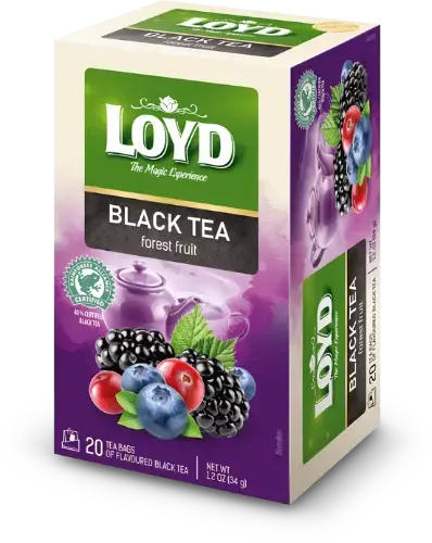 Melnā tēja LOYD meža augļu garšu, 20x1,7 g