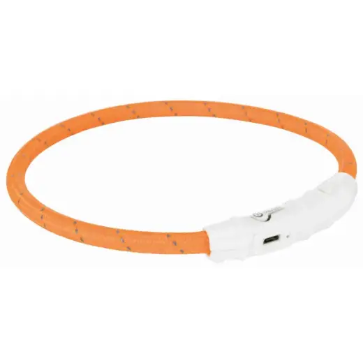 Mirgojoša kaklasiksna suņiem – Trixie Flash light ring USB, M–L: 45 cm/ø 7 mm