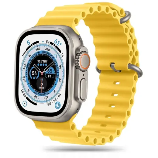 Tech-Protect IconBand Pro išmaniojo laikrodžio dirželis Apple Watch 4/5/6/7/8/9/SE/Ultra 1/2 (42/44/45/49 mm) | plastikinis | geltonas