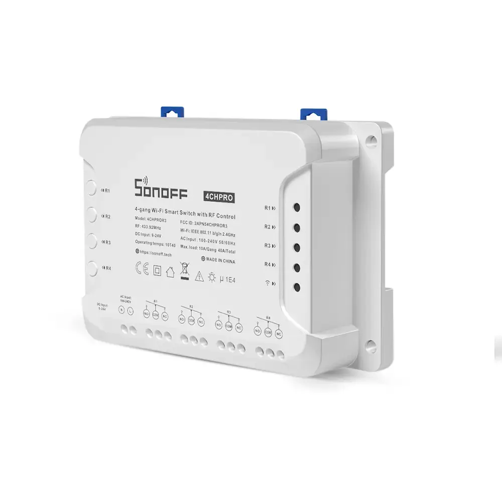 Išmanusis 4 kanalų Wi-Fi jungiklis su RF valdymu Sonoff 4CHPROR3