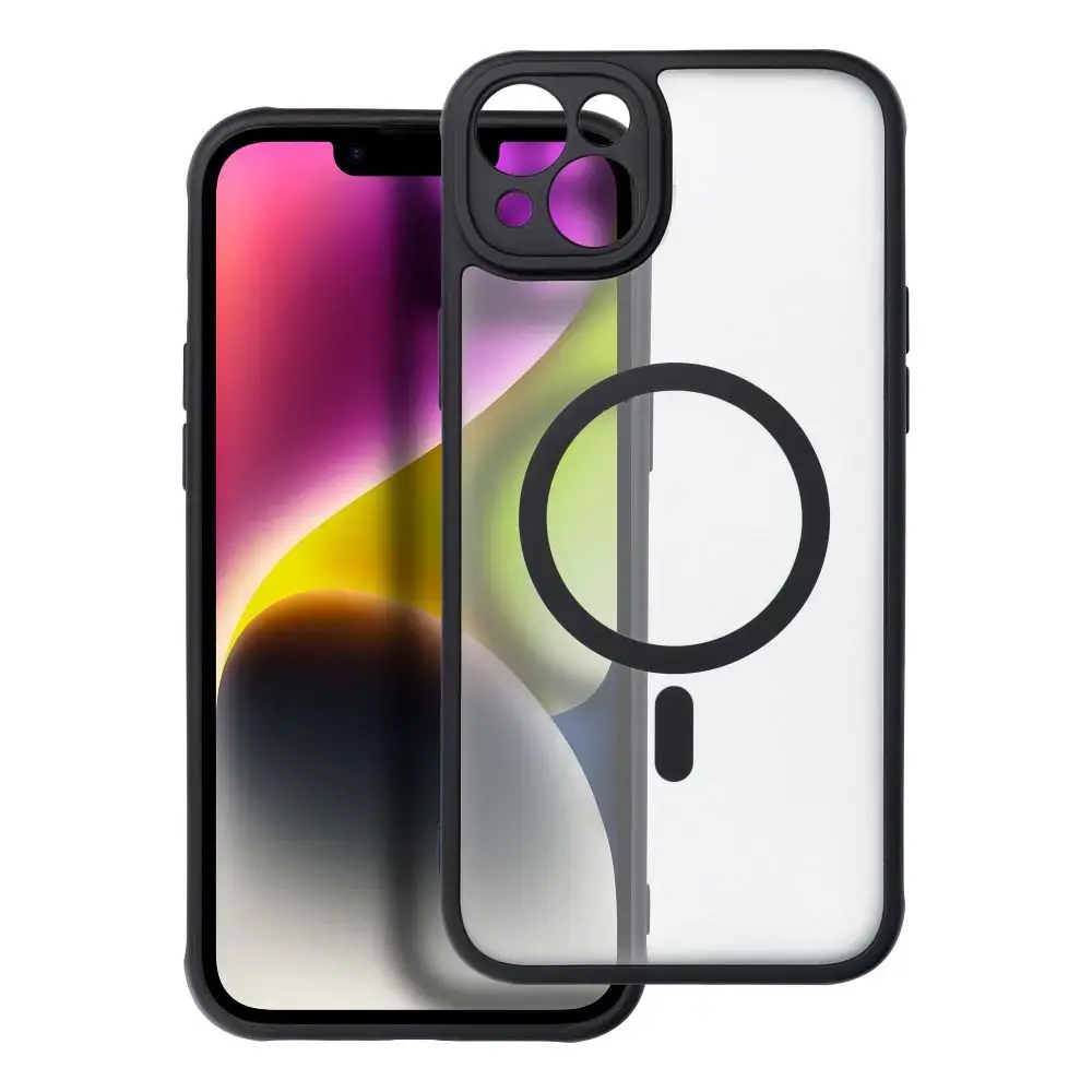 FULL MATTE MAG COVER maciņš ar MagSafe atbalstu telefonam iPhone 14 Plus melns