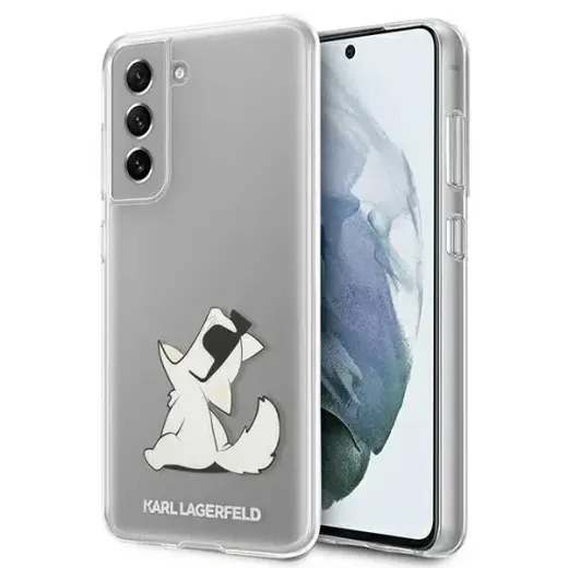Karl Lagerfeld PC|TPU Choupette Eat Case for Samsung Galaxy S21 FE 5G Transparent