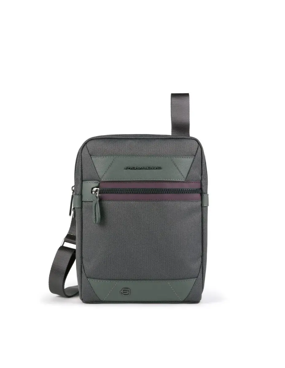 Piquadro, Trakai, Recycled Materials, Small, Textile Crossbody Bag, Green, 27 x 21 x 5 cm, For Men