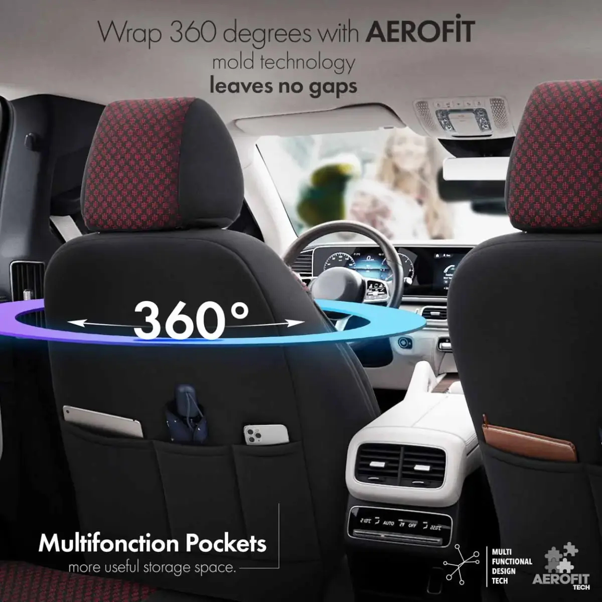Car seat covers set OTOM SPORT PLUS 103 BURGUNDY NZ