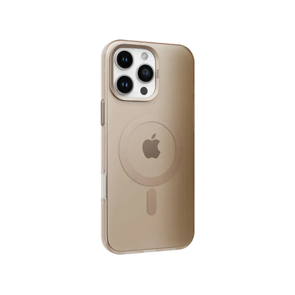Rock Matte Series Magnetic Case for Iphone 16 Pro gold