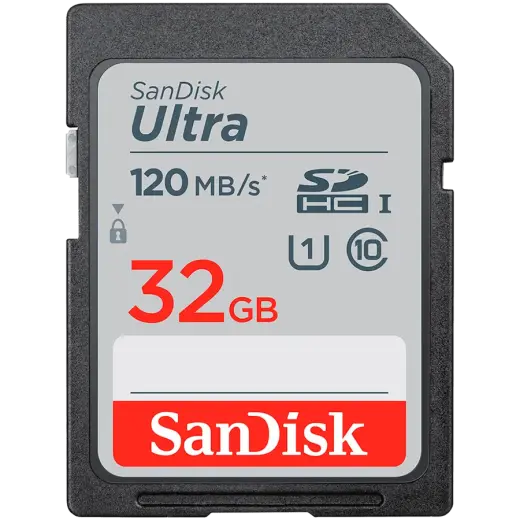 SANDISK Ultra 32GB SDHC Memory Card 100MB/s