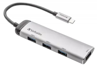 USB dokstacija Verbatim HUB 4-PORT USB-C Multiport