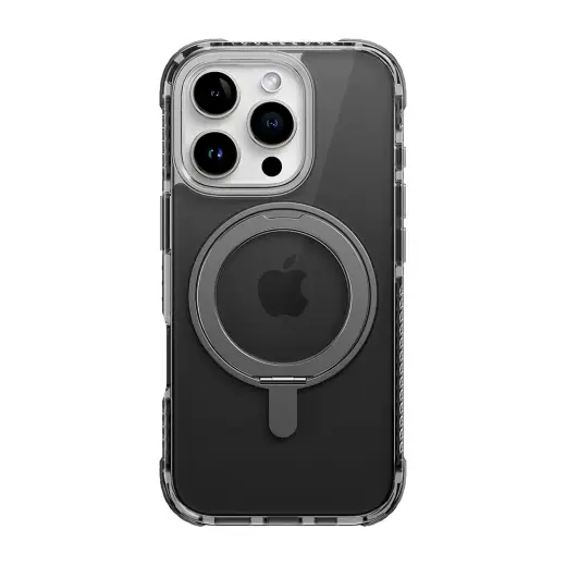 Rock Rotating Stand Crystal Series maciņš ar statīvu telefonam iPhone 16 melns