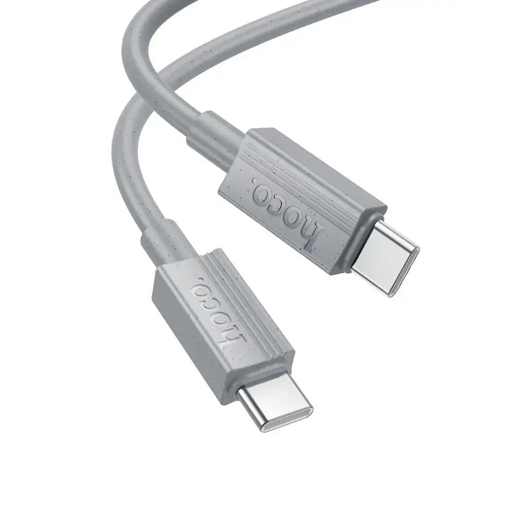 Hoco X107 datu pārraides un uzlādes vads | USB-C uz USB-C | PD, QC 3.0 | 60W | 1m | pelēks