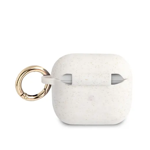 GUA3SGGEH Guess Glitter Printed Logo Silicone Case for Airpods 3 White