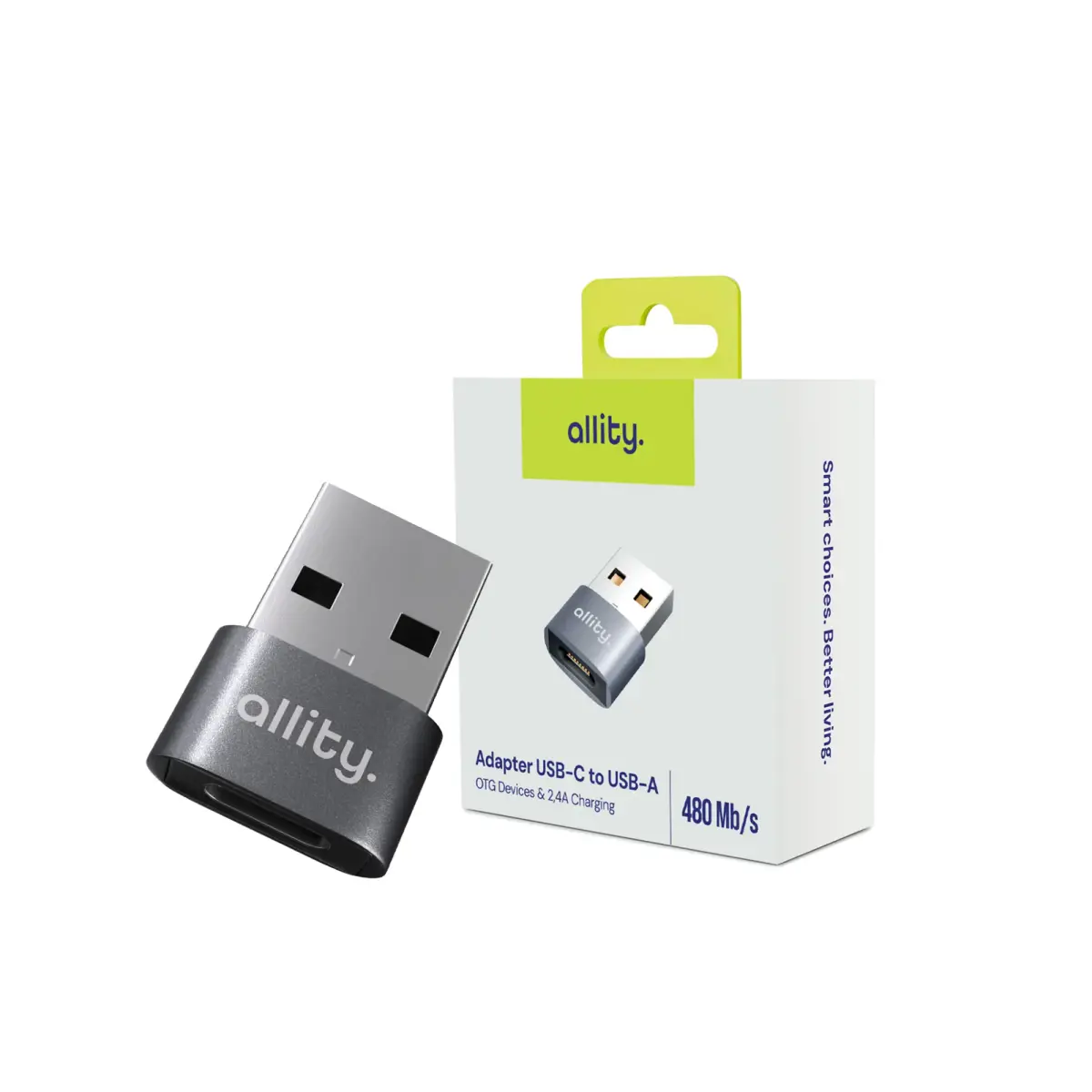 Allity adapter ABA-101 OTG USB-C to USB grey